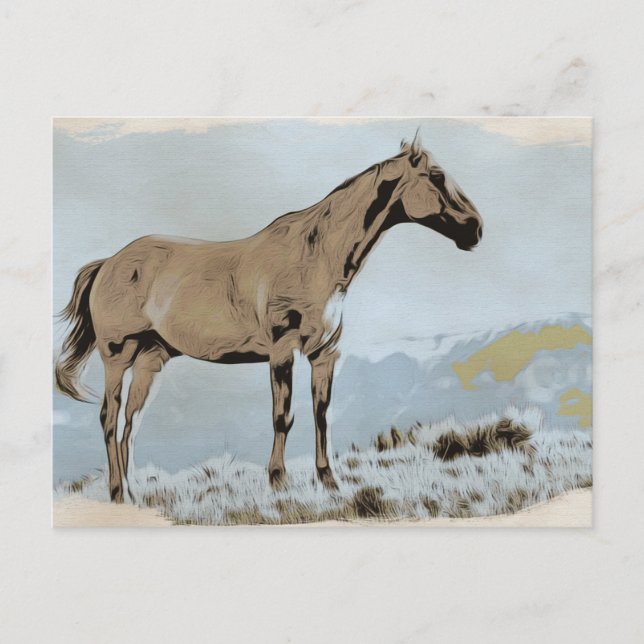*~* Horse - Backe Mountains AR22 Equine Western Vykort (Framsida)