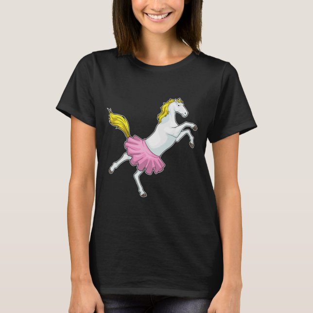 Horse Ballerina Ballet Dance T Shirt (Framsida)