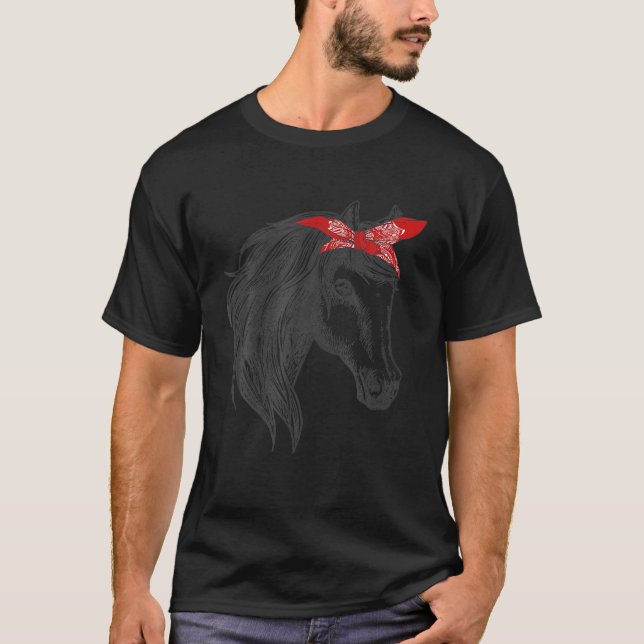 Horse Bandana för  häst T Shirt (Framsida)