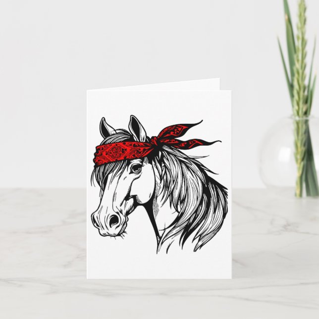 Horse Bandana för  hästar Lover mot Kort (Framsida)