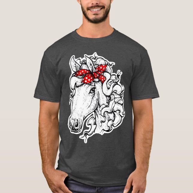 Horse BandanaFor Horseback RidingHorse Älskare-gåv T Shirt (Framsida)