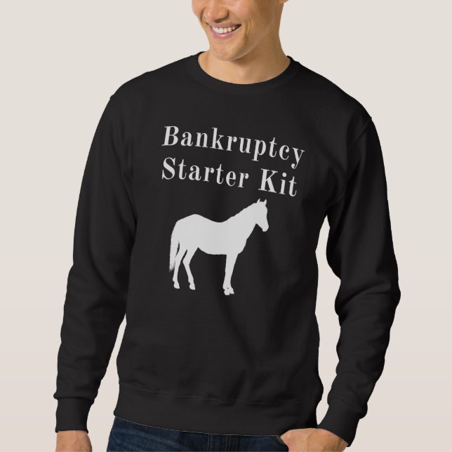 Horse Bankruptcy Starter Kit Lång Ärmad Tröja (Framsida)