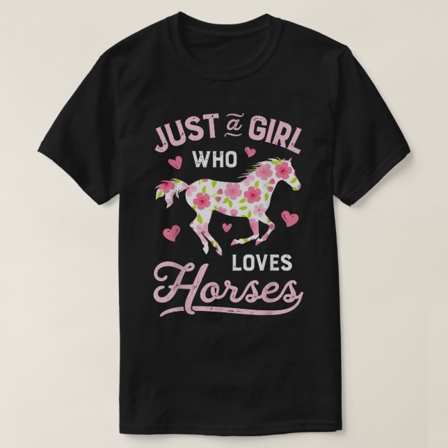 Horse Bara en flicka som Kärlek  Farm T Shirt (Design framsida)