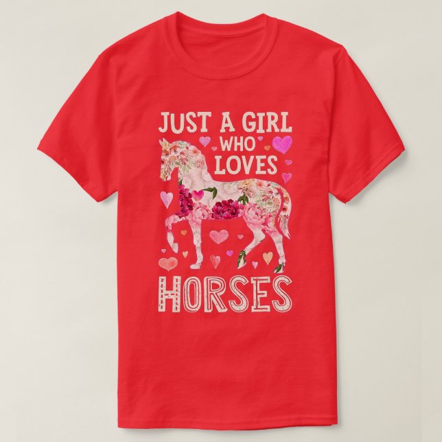 Horse Bara en flicka som Kärlek  Farm  T Shirt (Design framsida)