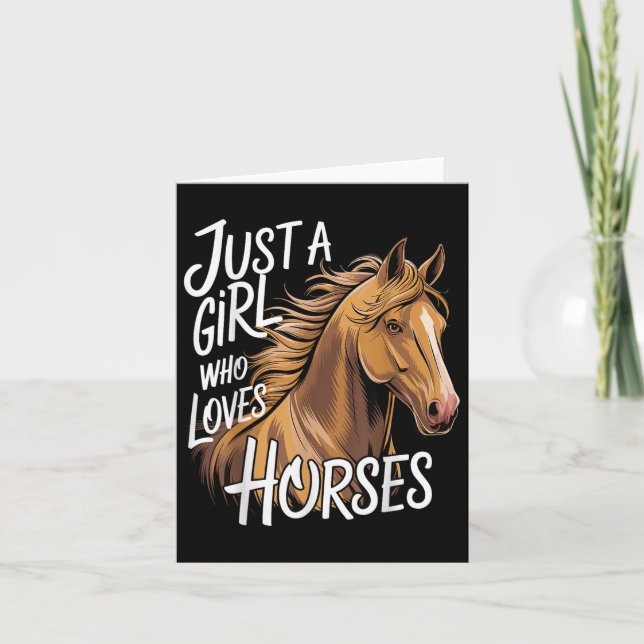 Horse bara en flicka som Kärlek hästar Kort (Framsida)
