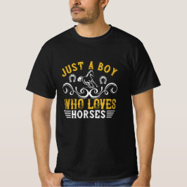 Horse, bara en pojke som Kärlek hästar T Shirt