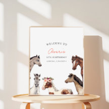 Horse Barn Birthday Välkomsthälsning Poster