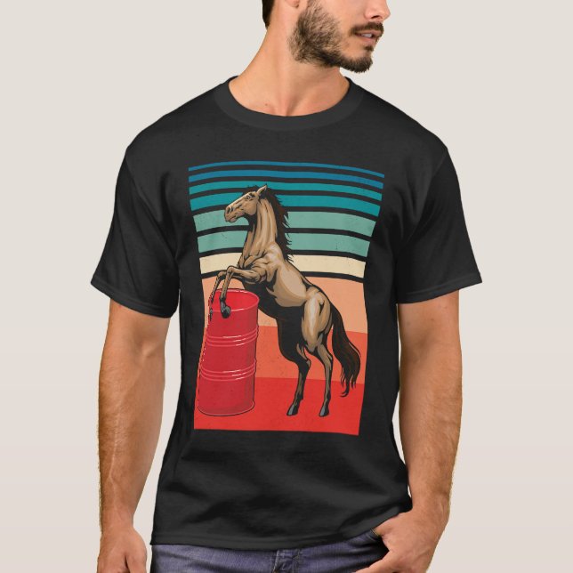 Horse Barrel Racing Equestrian Derby Horse Race T Shirt (Framsida)
