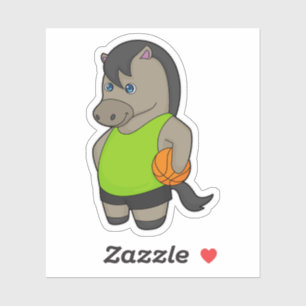 Horse Basketball Player Basketball Klistermärken