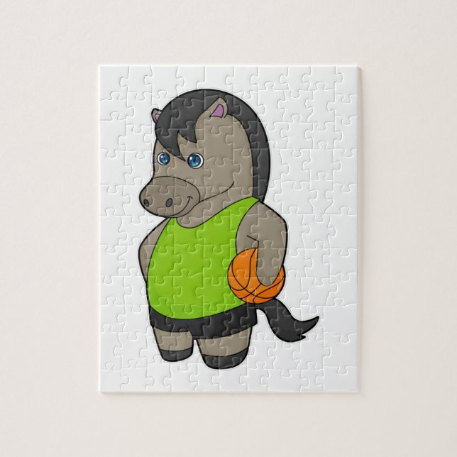 Horse Basketball Player Basketball Pussel (Vertikal)
