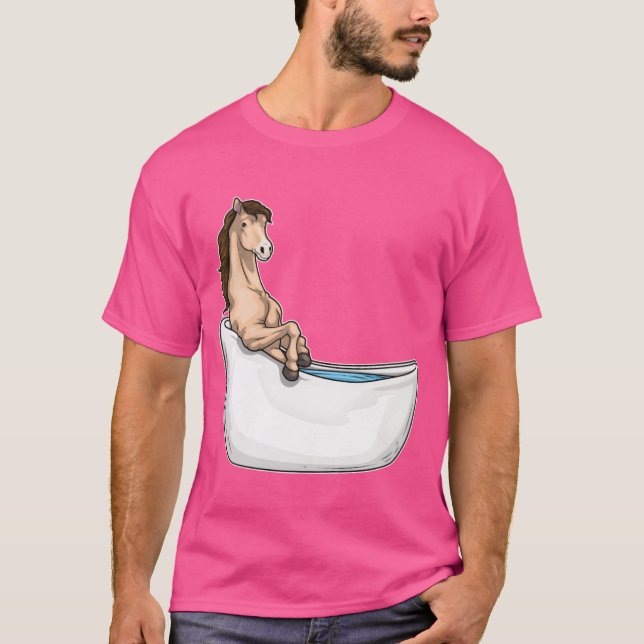 Horse Bathe Bathtub-vän T Shirt (Framsida)