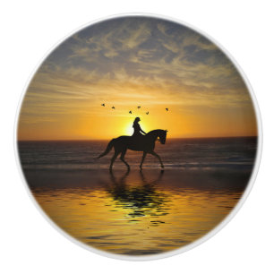 Horse Beach Sunset Rider Bevacker Knopp
