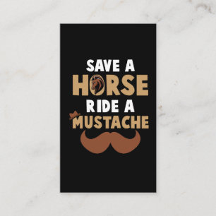 Horse Beard Rädda en häst Ride a Mustache Rides Visitkort