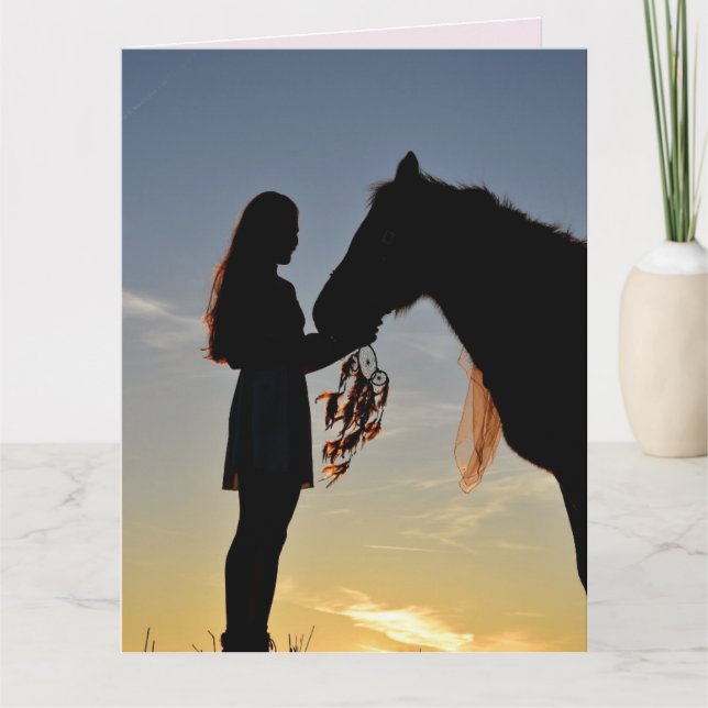 HORSE BIG BIRTHDAY GREETING CARD FÖR HENNE KORT (Framsida)