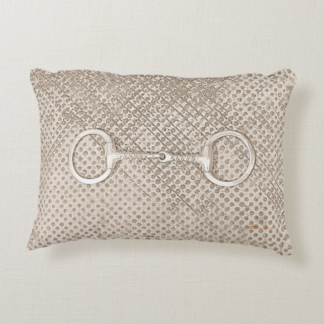 Horse Bits Equestrian Barn Photo Art Roligt Prydnadskudde (Baksidan)