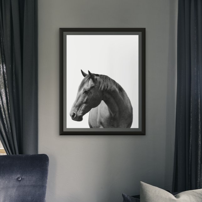 Horse Black White Stil Modern Poster (Skapare uppladdad)