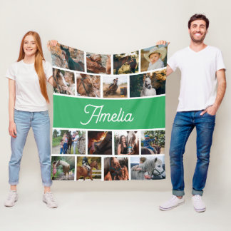 Horse Blanket för flickor, Kids Namn Blanket Fleecefilt