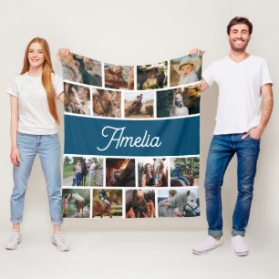 Horse Blanket för flickor, Kids Namn Blanket Fleecefilt