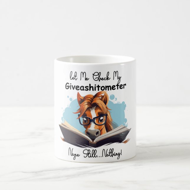 Horse Bok låter mig kolla min Giveashitometer Kaffemugg (Center)