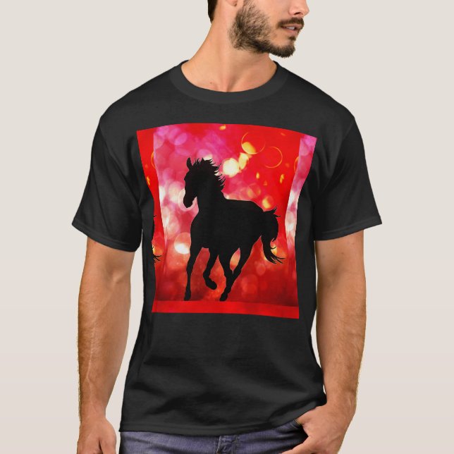 Horse Bokeh Canvas Struktur Prints T Shirt (Framsida)