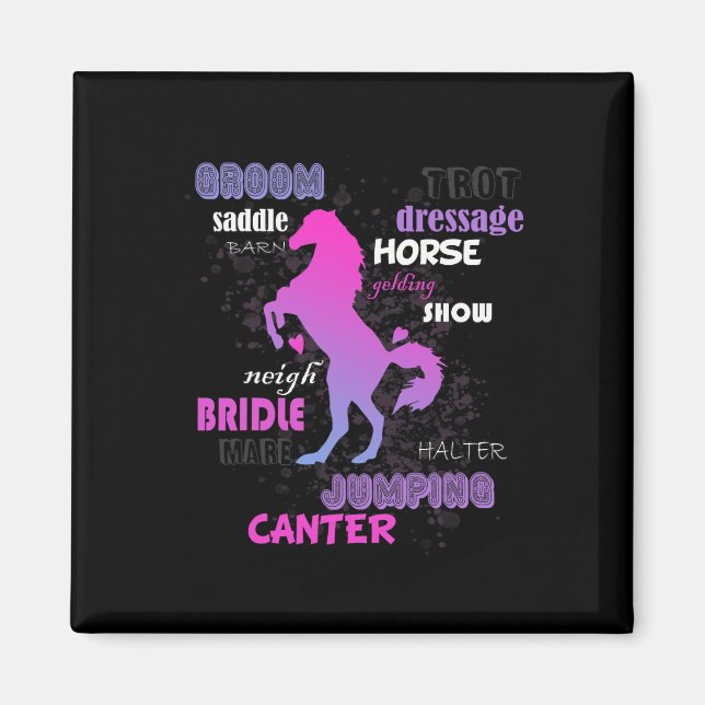 Horse Boskap Gift for  Horse Magnet (Framsidan)