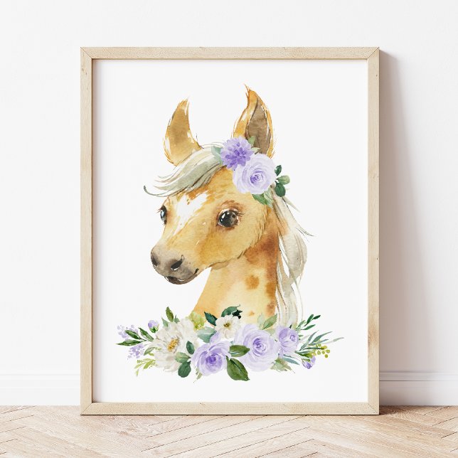 Horse, Boskap, Lilac Flowers, Gender Neutral Poster (Skapare uppladdad)