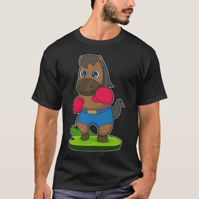 Horse Boxer Boxing handskar T Shirt (Framsida)