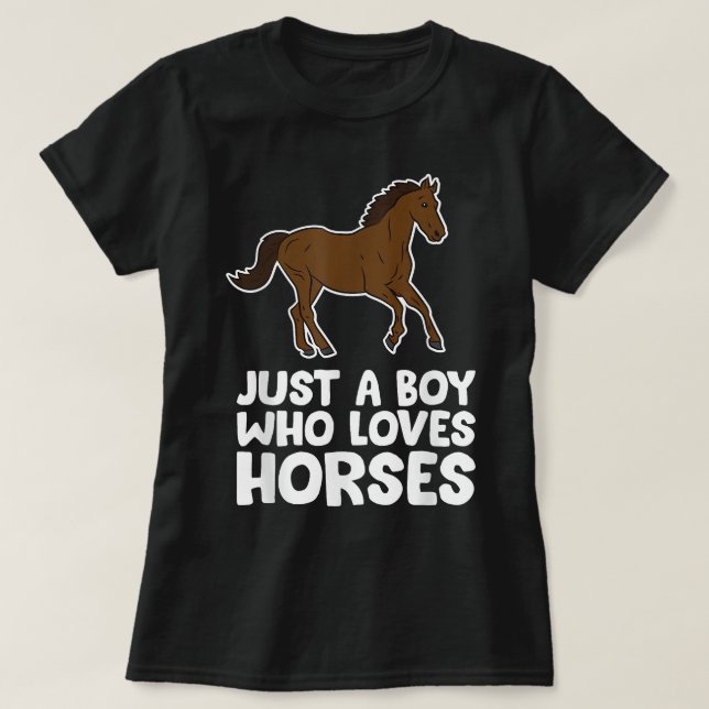 Horse Boy Just a Boy Who Loves Horses T Shirt (Design framsida)