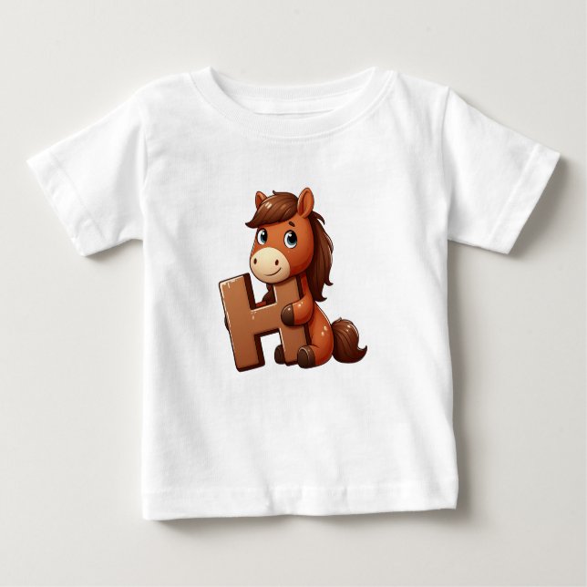 Horse Brev H Baby T-Shirt (Framsida)