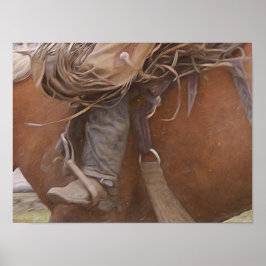 Horse Brown Western Rodeo Cowboy Poster
