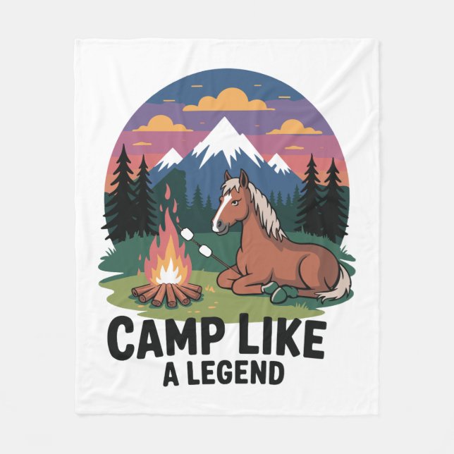 Horse Camp som en legid Camping Fleecefilt (Framsidan)