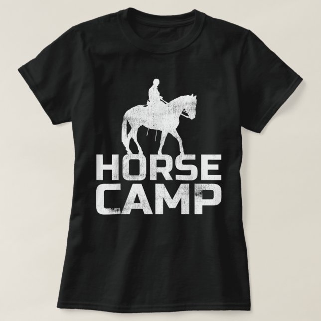 Horse Camp Trainer Horses Lover Equine Stables T Shirt (Design framsida)