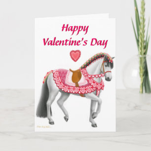 Horse Card för alla hjärtans dag Parad Helgkort