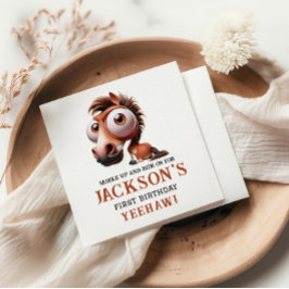 Horse Caricatures 1:a födelsedagen Party Pappersservett