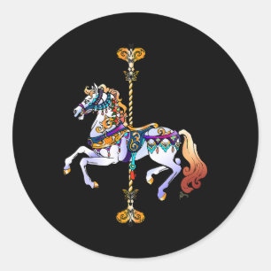 Horse Carousel Horse 186 Pony Runt Klistermärke