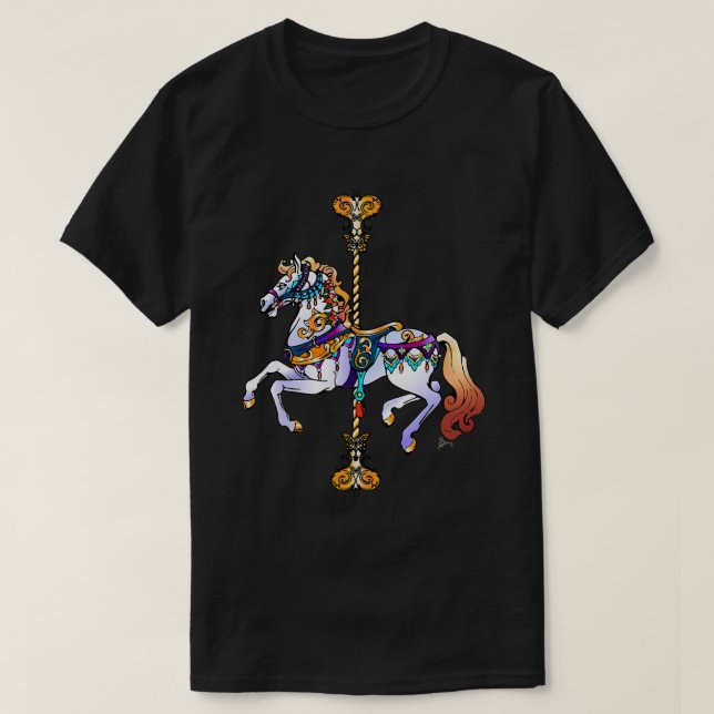Horse Carousel Horse 186 Pony T Shirt (Design framsida)