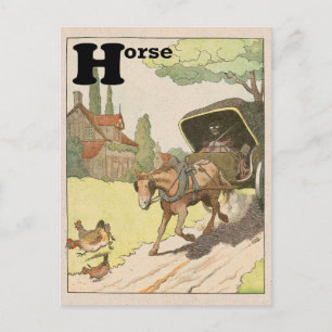 Horse & Carriage Alphabet Vykort