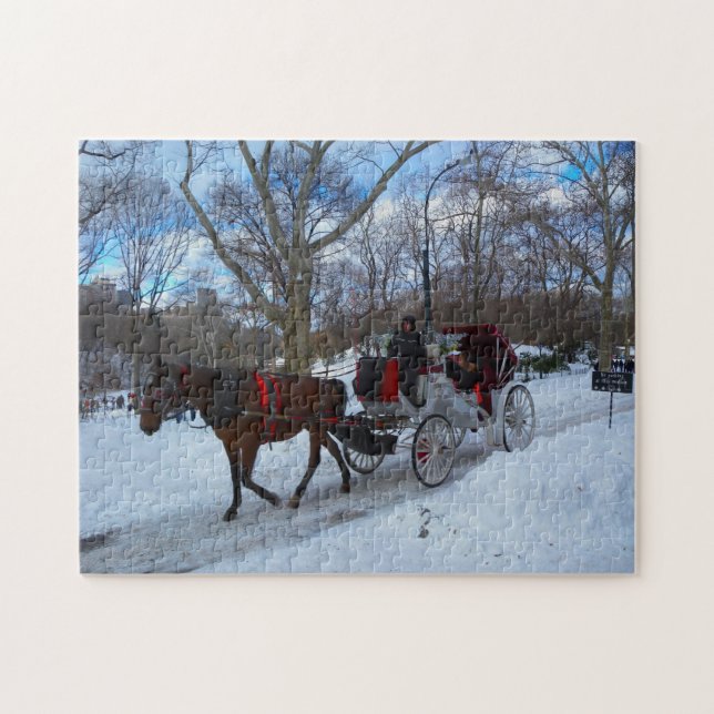 Horse Carriage in Central Park New York. Pussel (Horisontell)