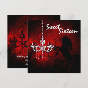 Horse Chandelier Sweet sixteen Grattis på födelsed Inbjudningar