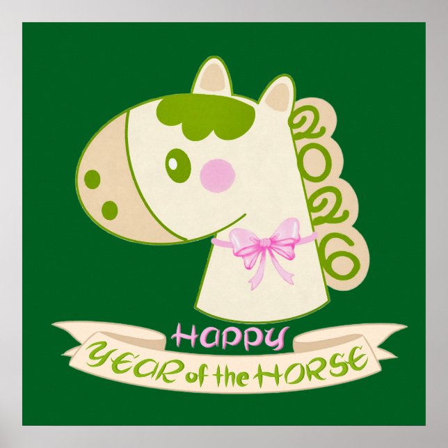 Horse Chinese New Year 2026 Cute Lucky Poster (Framsidan)