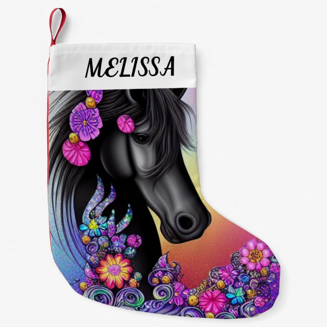 HORSE CHRISTMAS STOCKING / PERSONLIG LITEN JULSTRUMPA (Framsidan)