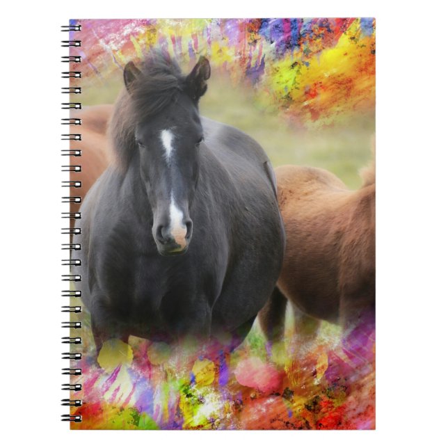 Horse Colorful Anteckningsbok (Framsidan)