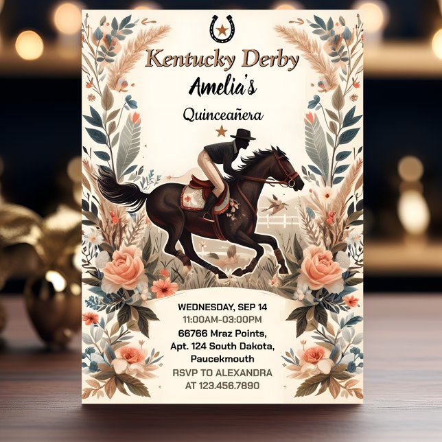 Horse Cowboy Derby Party Westerna Quinceanera Inbjudningar (Skapare uppladdad)