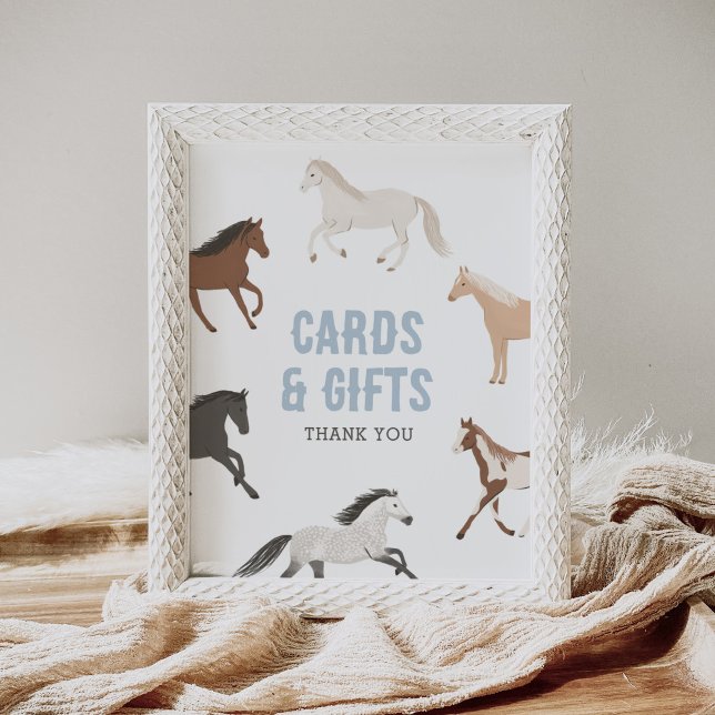 Horse Cowboy Equestrian Födelsedagskort och Gifts Poster (Skapare uppladdad)