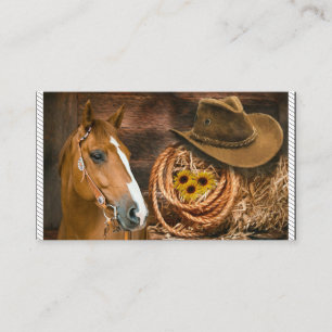 Horse Cowboy Hat Lasso Westernare Mönster Visitkort