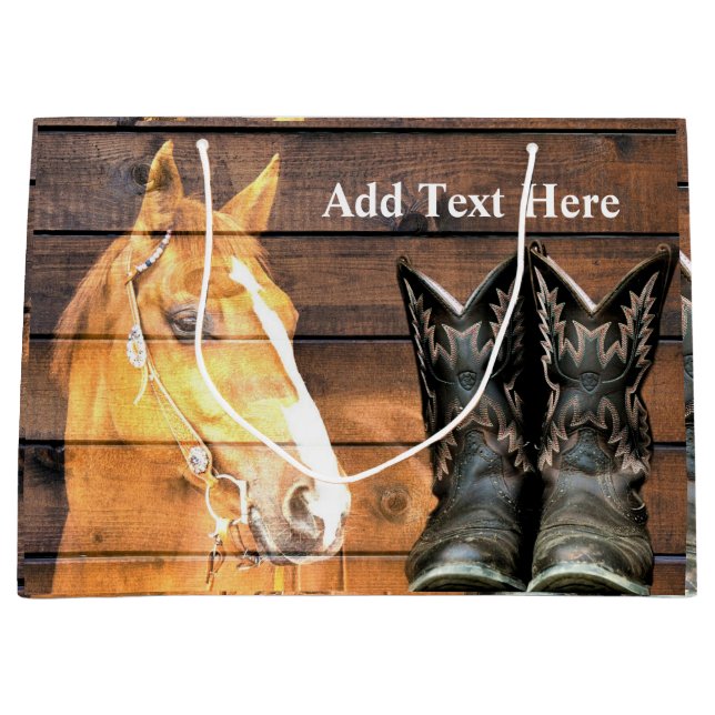 Horse CowboyBoots Rustic Barn Board (Framsidan)