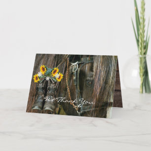 Horse CowboyBoots Sunblommor Rustic Barn Board Tack Kort