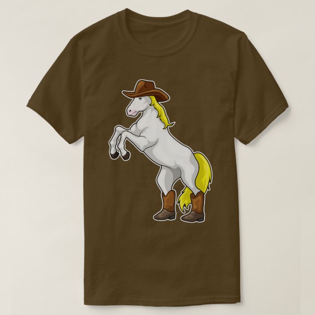 Horse CowboyBoots T Shirt (Design framsida)