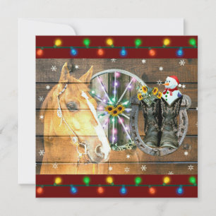 Horse Cowboystövlar Snögubbe jul Tack Kort