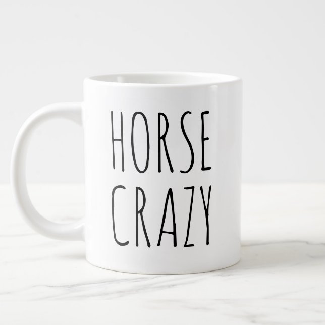 "Horse Crazy" Simple Modern Farmhouse Jumbo Mugg (Vänster)